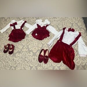 Matching Red Velvet Family Outfit Set